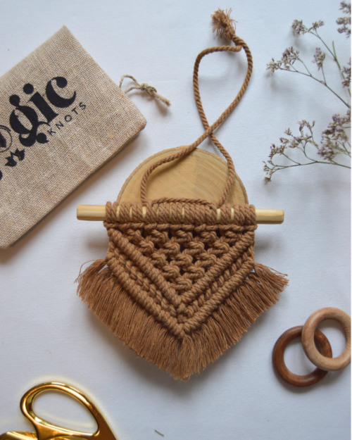 Mini Boho Macrame Wall Hanging (Single Colour) - Image 6