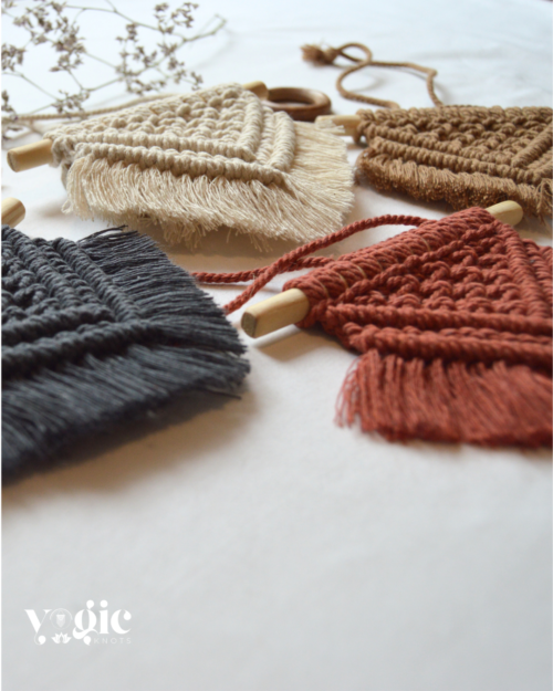 Mini Boho Macrame Wall Hanging (Single Colour) - Image 7