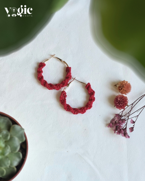 Boho Macrame Hoop Earrings - Image 8