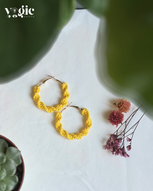 Boho Macrame Hoop Earrings - Image 2